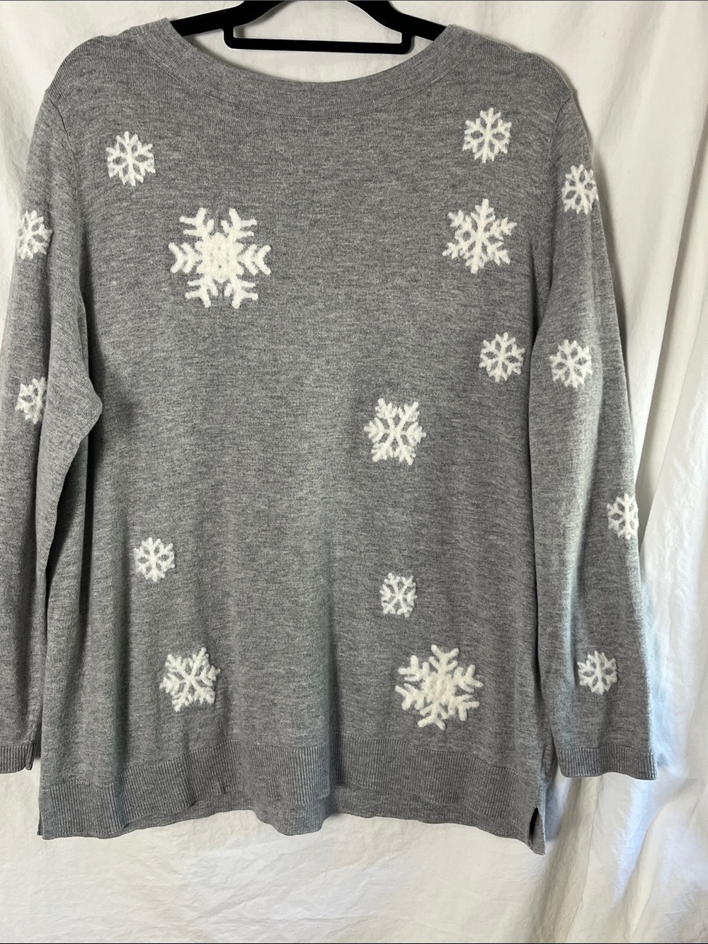 Talbots Gray Snowflake Sweater Size 1X